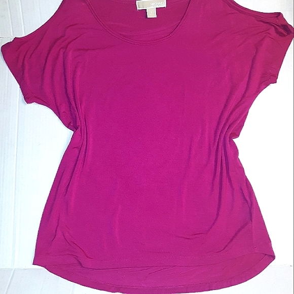 ☆Michael Kors☆Beautiful Pink EEUC Cold Shoulder Small stretchy casual/Dressy tee - Picture 15 of 15
